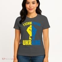 I Stand With Ukriane Protest Fist Support Ukaine Women's T-Shirt thumb 4