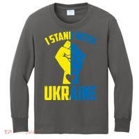 I Stand With Ukriane Protest Fist Support Ukaine Kids Long Sleeve Shirt thumb 0