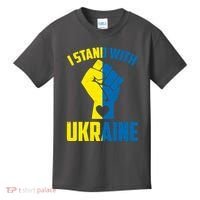 I Stand With Ukriane Protest Fist Support Ukaine Kids T-Shirt thumb 0