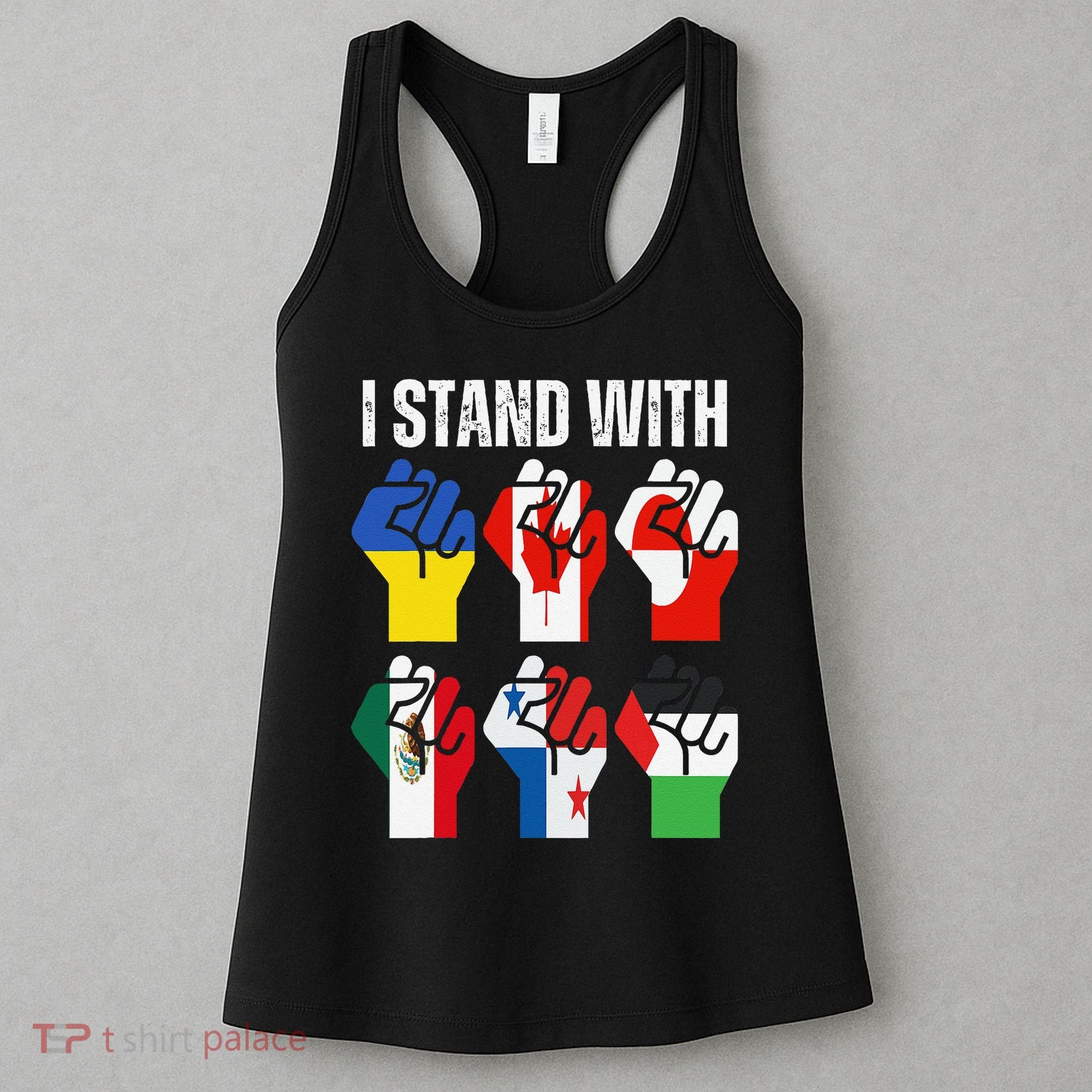 I Stand With Ukraine Canada Greenland Mexico Panama Gaza Women's Tank Top