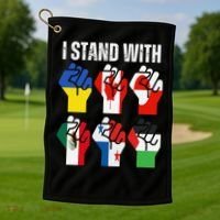 I Stand With Ukraine Canada Greenland Mexico Panama Gaza Golf Towel thumb 1