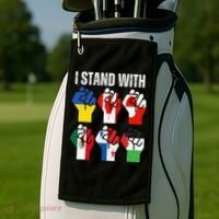 I Stand With Ukraine Canada Greenland Mexico Panama Gaza Golf Towel thumb 2