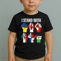 I Stand With Ukraine Canada Greenland Mexico Panama Gaza Toddler T-Shirt thumb 2