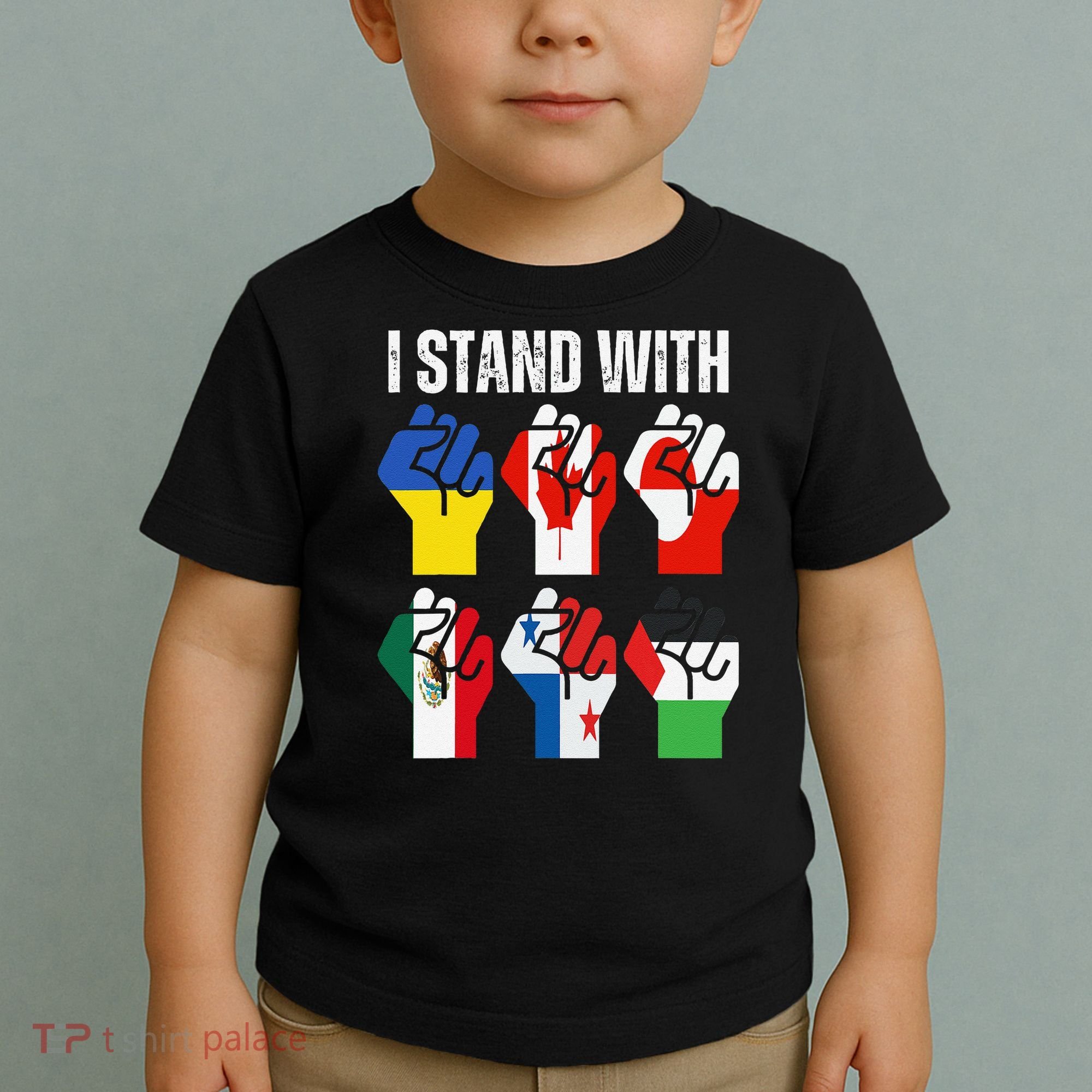 I Stand With Ukraine Canada Greenland Mexico Panama Gaza Toddler T-Shirt