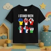 I Stand With Ukraine Canada Greenland Mexico Panama Gaza Toddler T-Shirt thumb 3