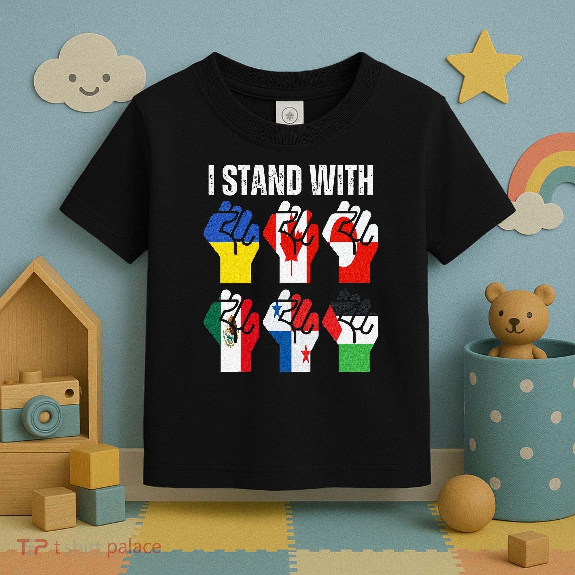 I Stand With Ukraine Canada Greenland Mexico Panama Gaza Toddler T-Shirt