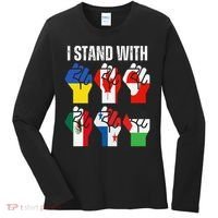 I Stand With Ukraine Canada Greenland Mexico Panama Gaza Women's Long Sleeve Shirt thumb 0