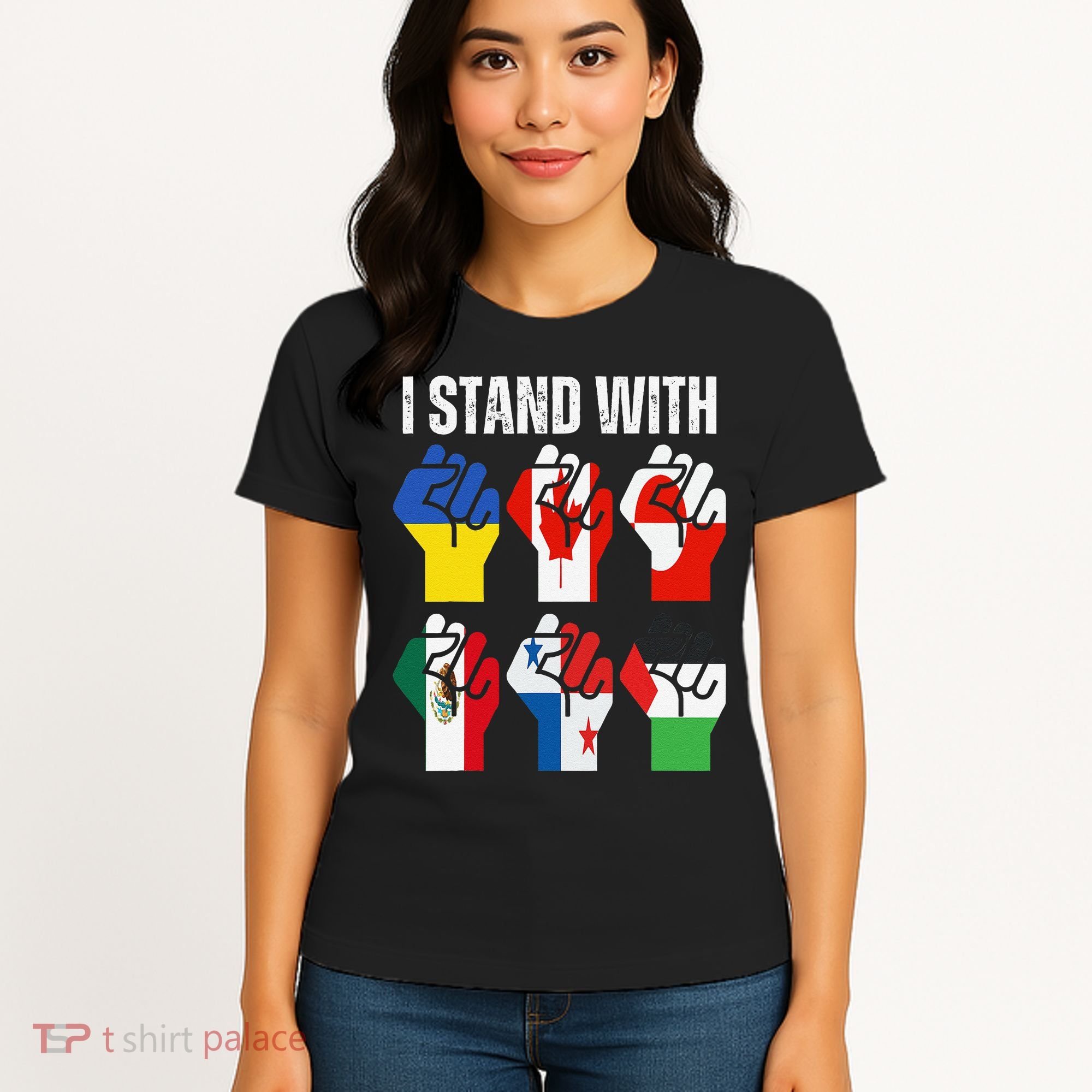 I Stand With Ukraine Canada Greenland Mexico Panama Gaza Women's T-Shirt