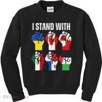 I Stand With Ukraine Canada Greenland Mexico Panama Gaza Kids Sweatshirt thumb 0