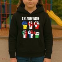 I Stand With Ukraine Canada Greenland Mexico Panama Gaza Kids Hoodie thumb 3