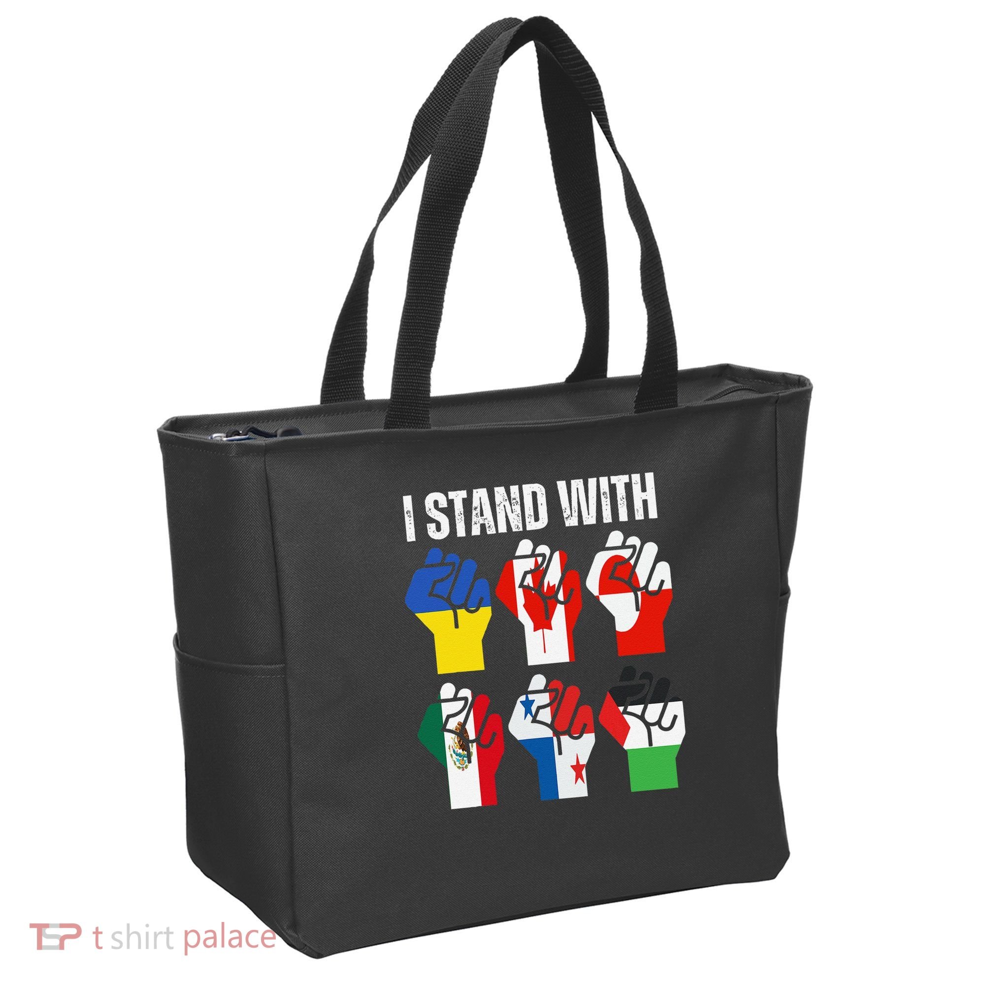 I Stand With Ukraine Canada Greenland Mexico Panama Gaza Tote Bag