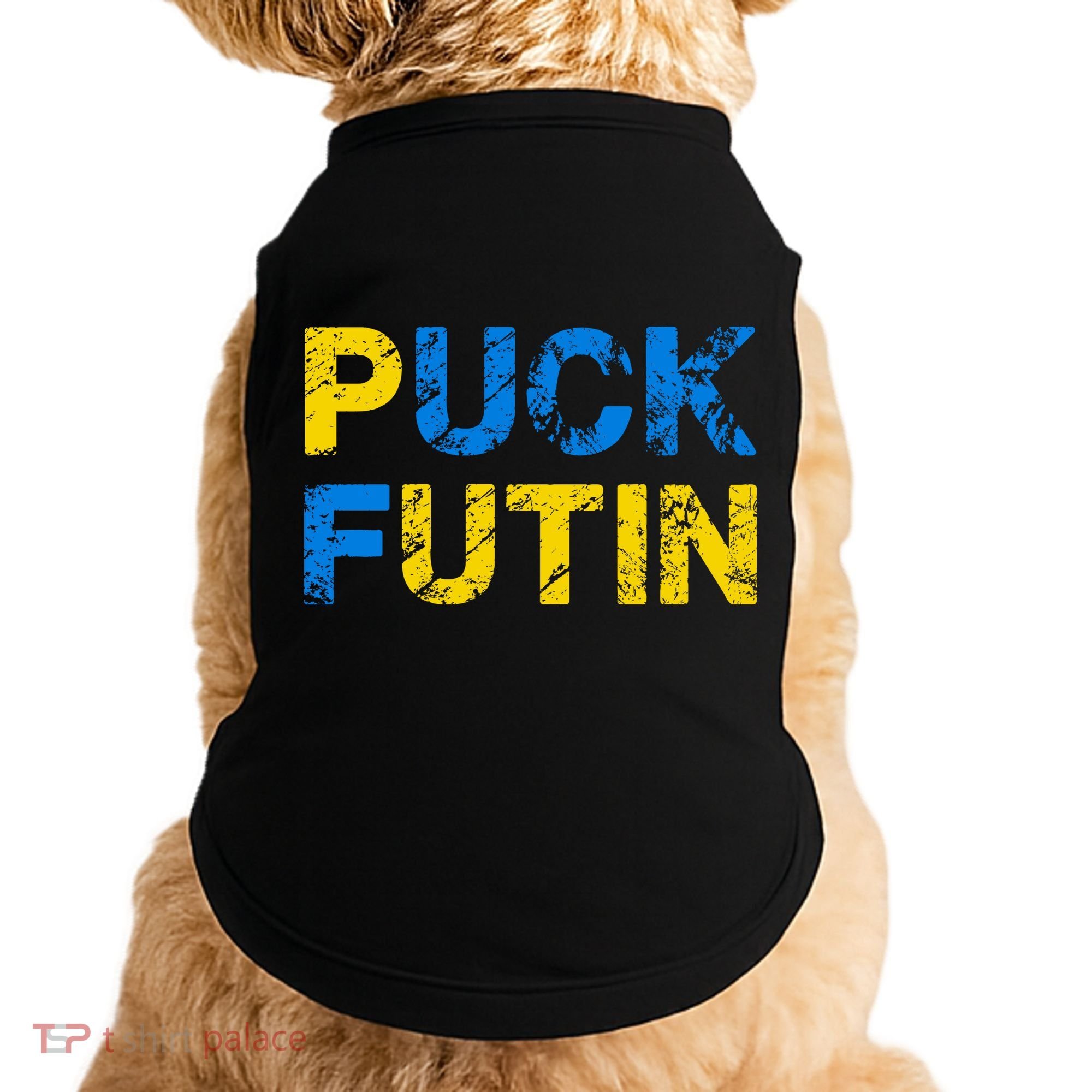 I Stand With Ukraine Puck Futin Support Doggie Tank