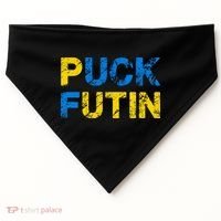 I Stand With Ukraine Puck Futin Support USA-Made Doggie Bandana thumb 0