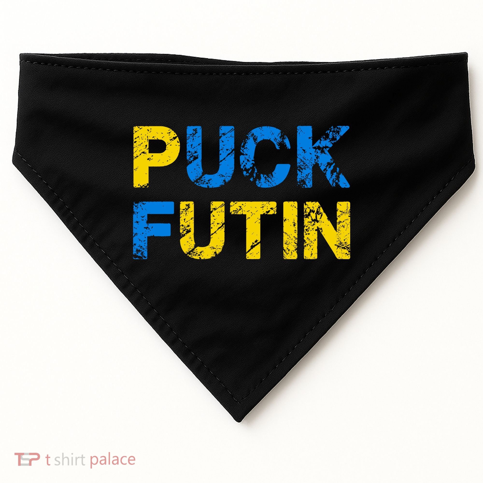 I Stand With Ukraine Puck Futin Support USA-Made Doggie Bandana