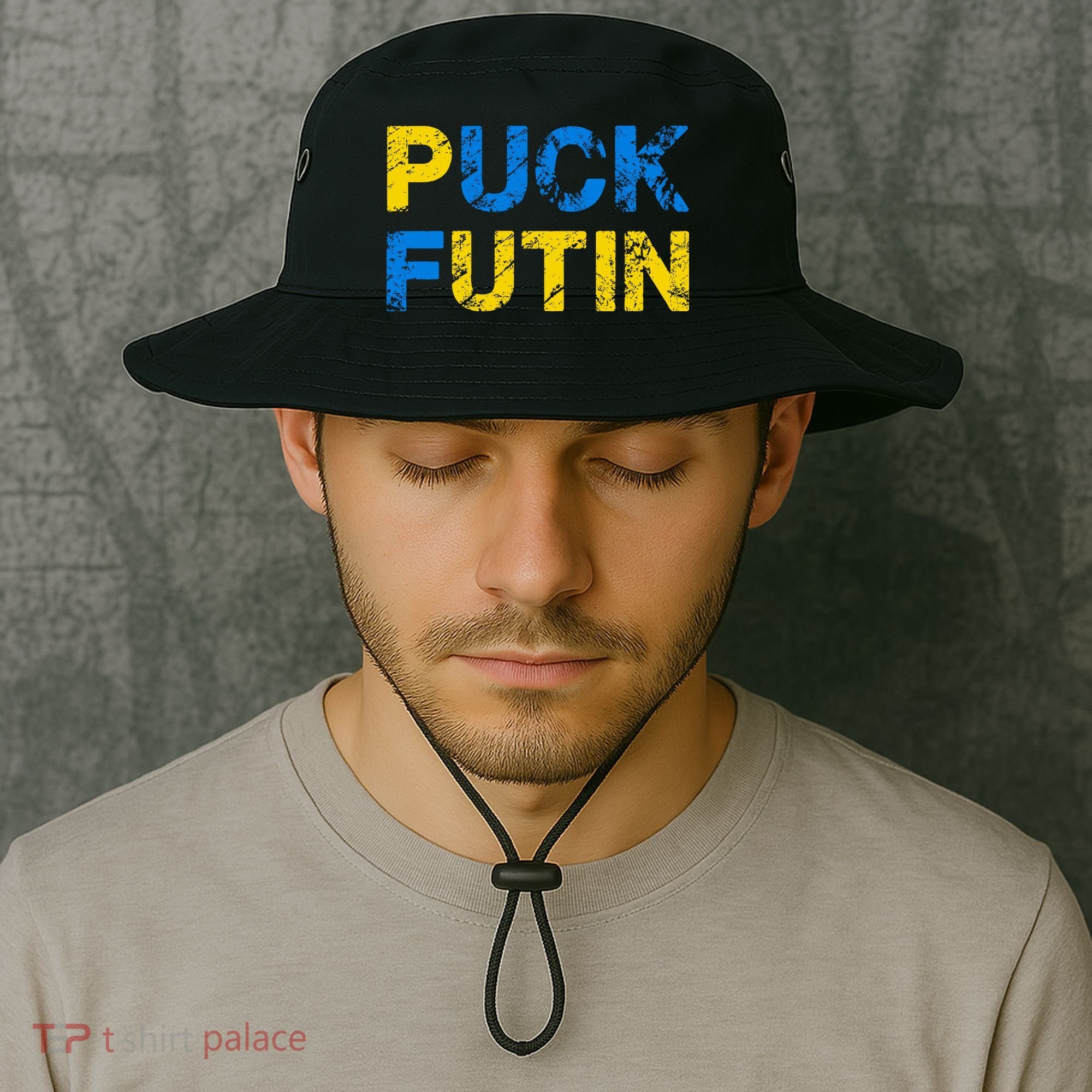 I Stand With Ukraine Puck Futin Support Bucket Hat