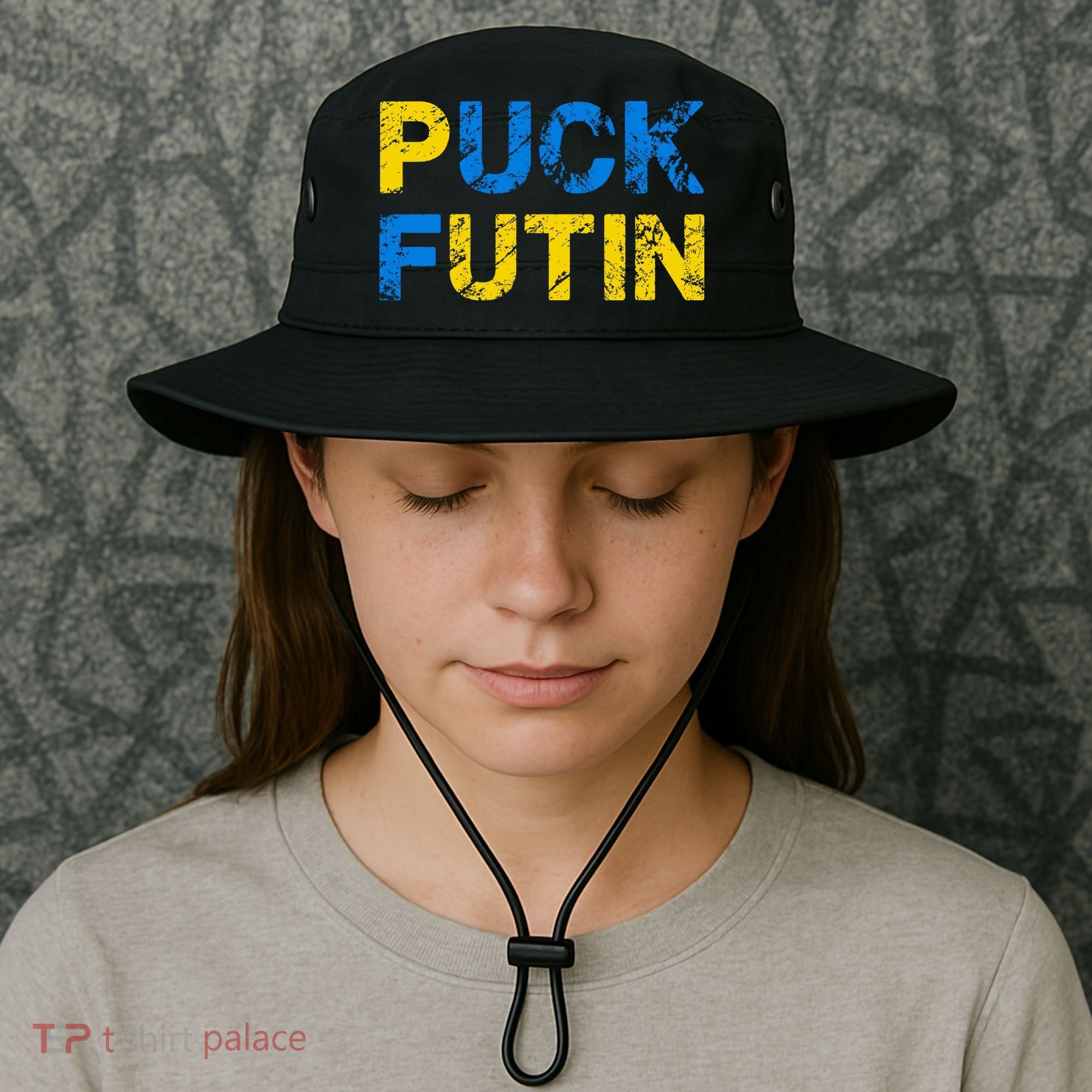 I Stand With Ukraine Puck Futin Support Bucket Hat