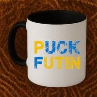 I Stand With Ukraine Puck Futin Support Coffee Mug thumb 2