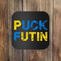 I Stand With Ukraine Puck Futin Support Coaster thumb 0