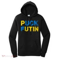 I Stand With Ukraine Puck Futin Support Women's Hoodie thumb 0