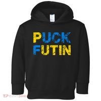 I Stand With Ukraine Puck Futin Support Toddler Hoodie thumb 0