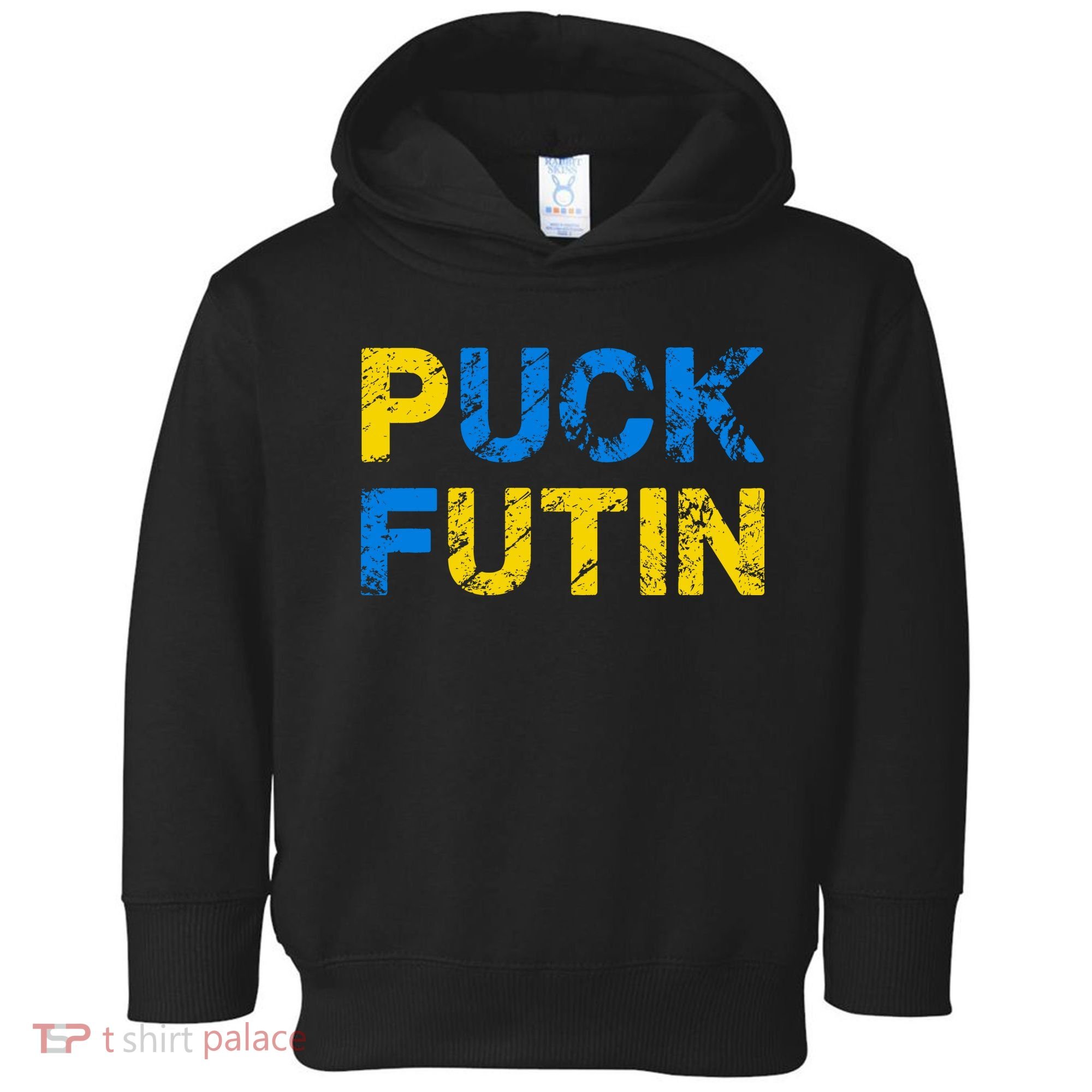 I Stand With Ukraine Puck Futin Support Toddler Hoodie