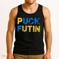 I Stand With Ukraine Puck Futin Support Tank Top thumb 3