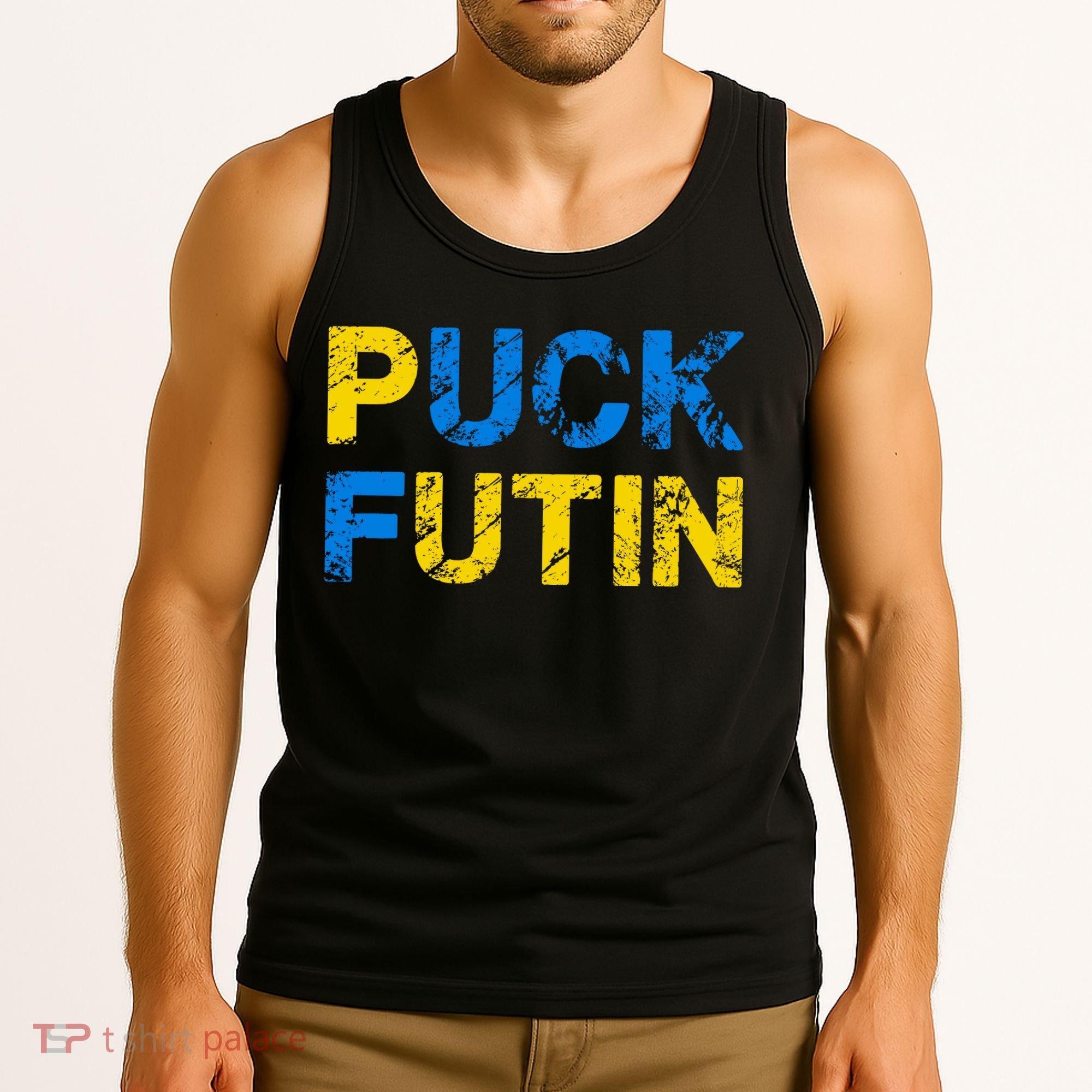 I Stand With Ukraine Puck Futin Support Tank Top