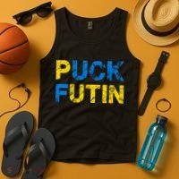 I Stand With Ukraine Puck Futin Support Tank Top thumb 4