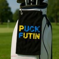 I Stand With Ukraine Puck Futin Support Golf Towel thumb 2