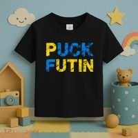 I Stand With Ukraine Puck Futin Support Toddler T-Shirt thumb 3