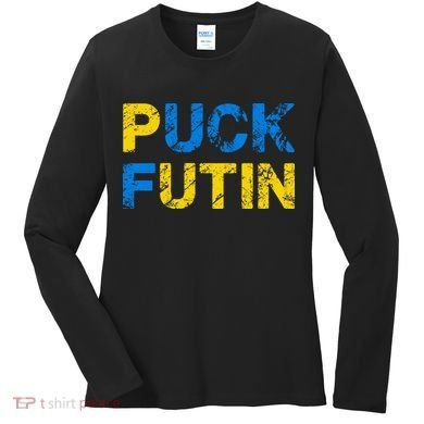 I Stand With Ukraine Puck Futin Support Women's Long Sleeve Shirt