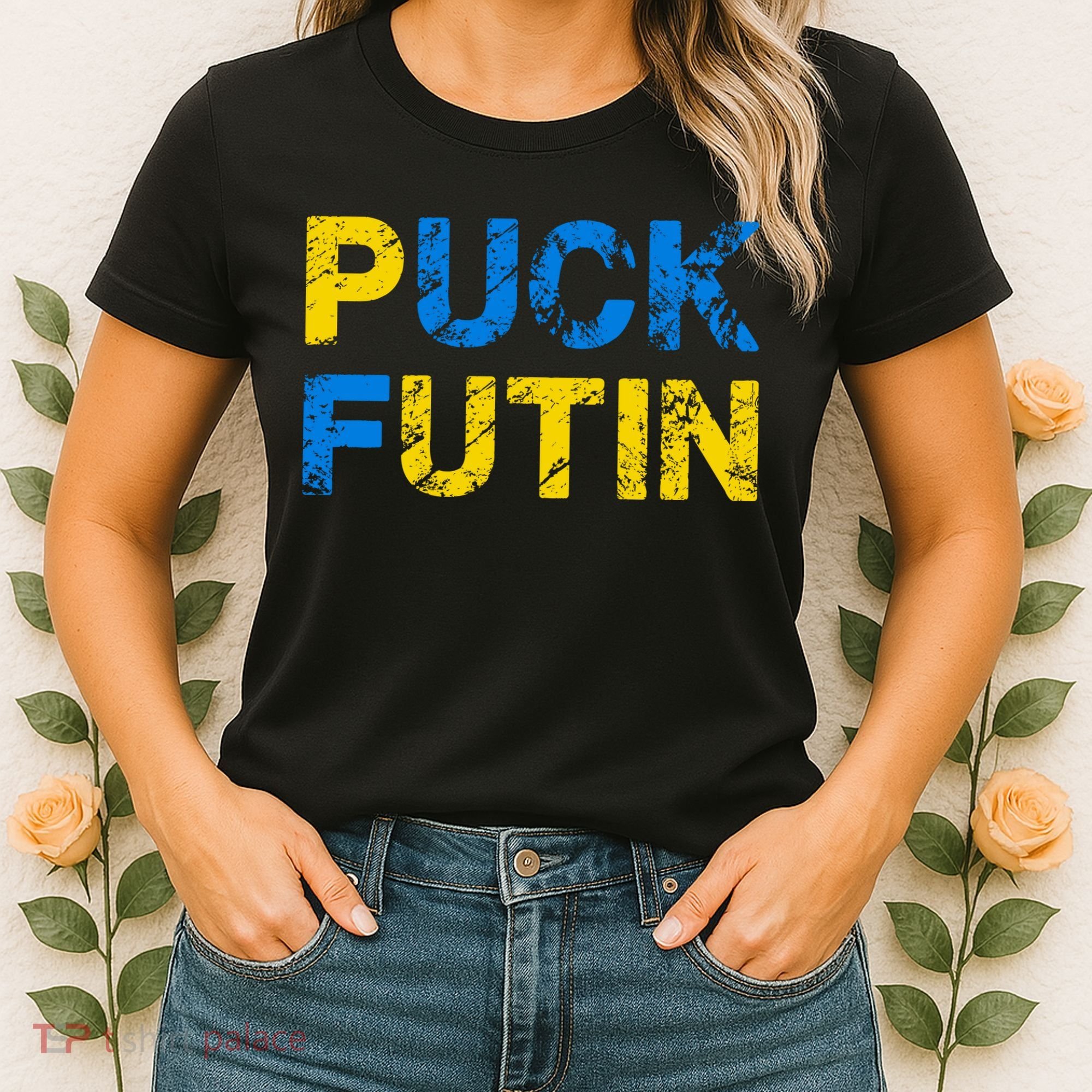 I Stand With Ukraine Puck Futin Support Women's T-Shirt