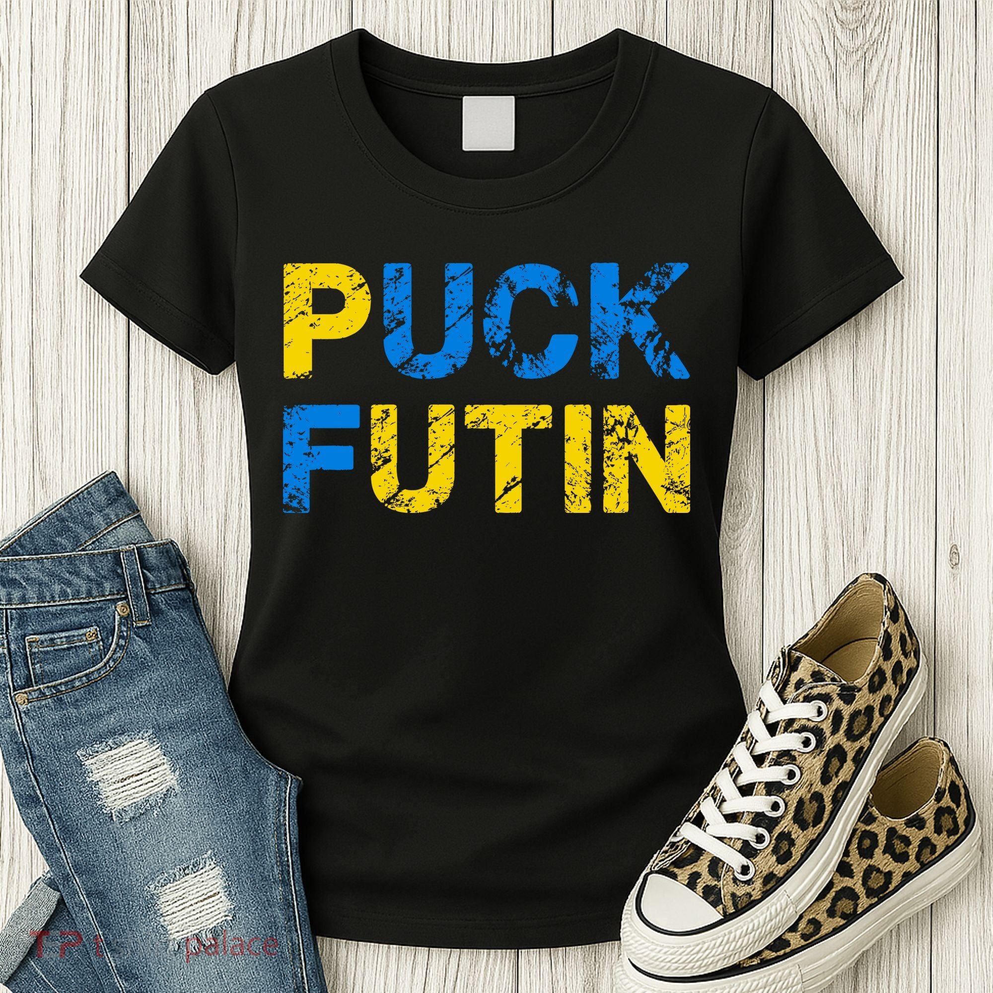 I Stand With Ukraine Puck Futin Support Women's T-Shirt