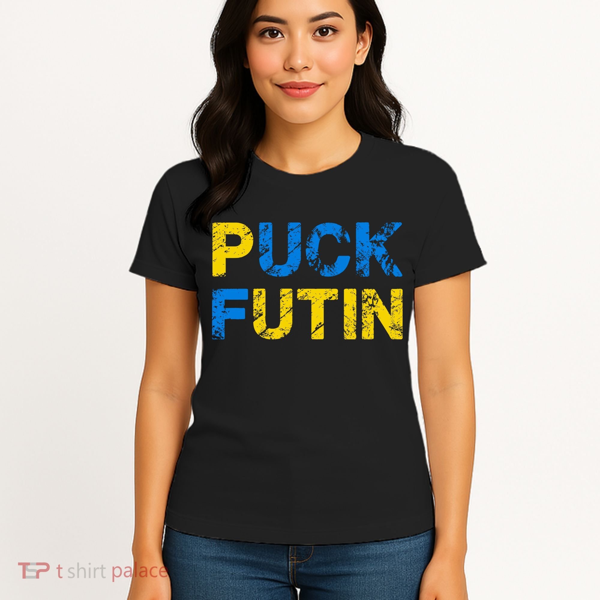 I Stand With Ukraine Puck Futin Support Women's T-Shirt