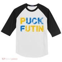 I Stand With Ukraine Puck Futin Support Kids Colorblock Raglan Jersey thumb 0