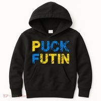 I Stand With Ukraine Puck Futin Support Kids Hoodie thumb 0