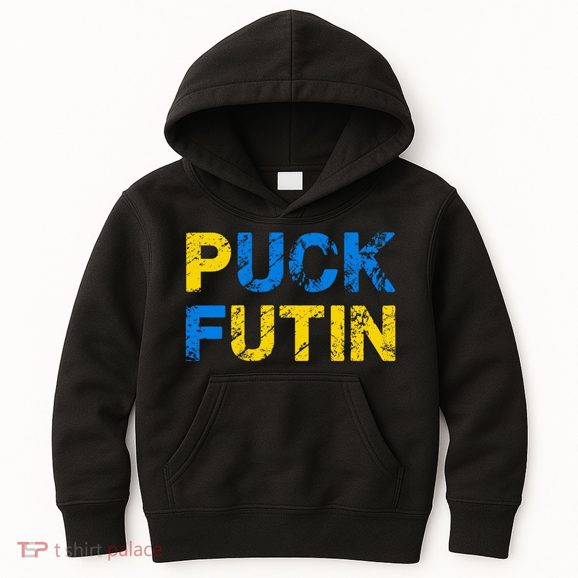 I Stand With Ukraine Puck Futin Support Kids Hoodie