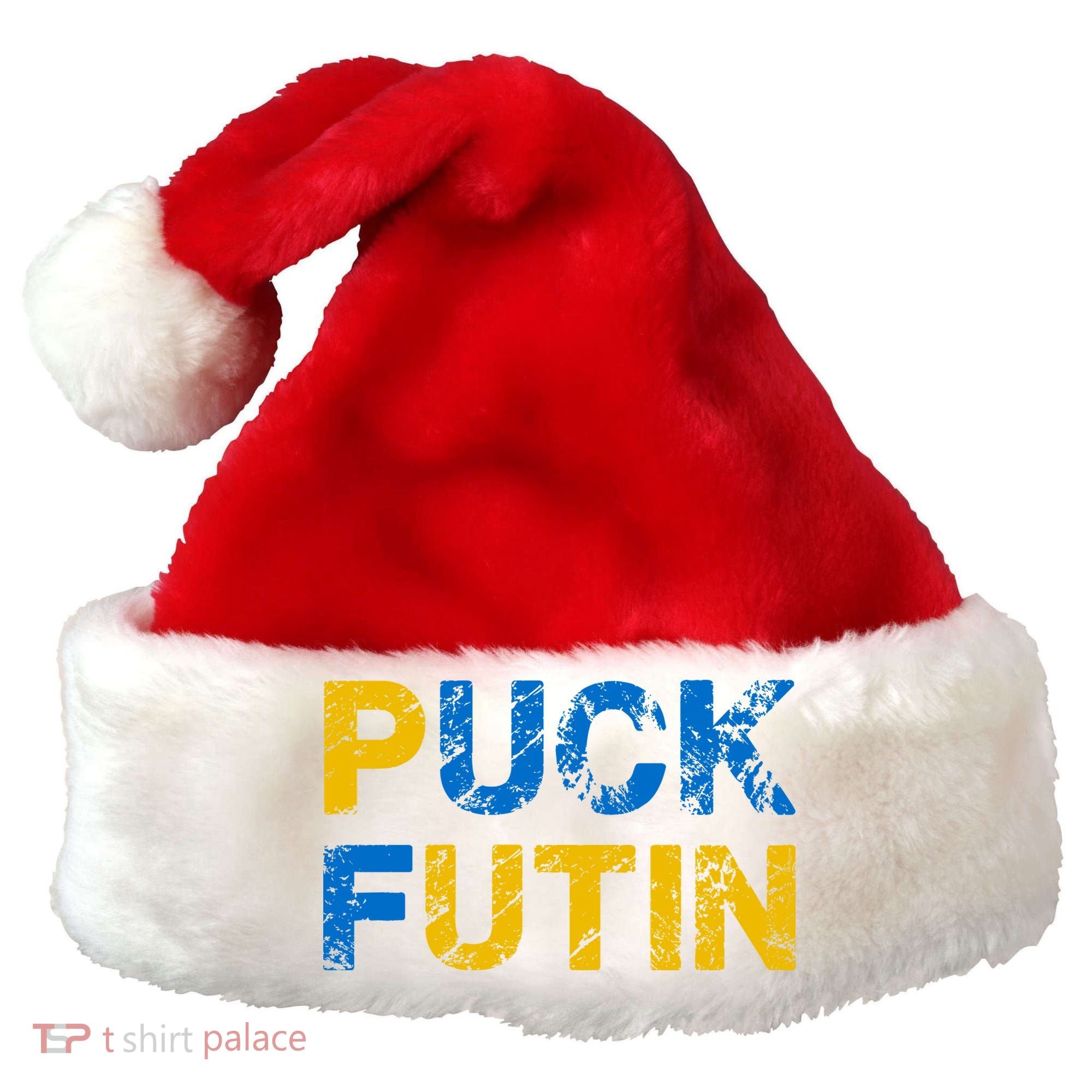 I Stand With Ukraine Puck Futin Support Santa Hat