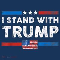 I Stand With Trump American Flag Vintage Pro Trump Make America Great Again T-Shirt thumb 7