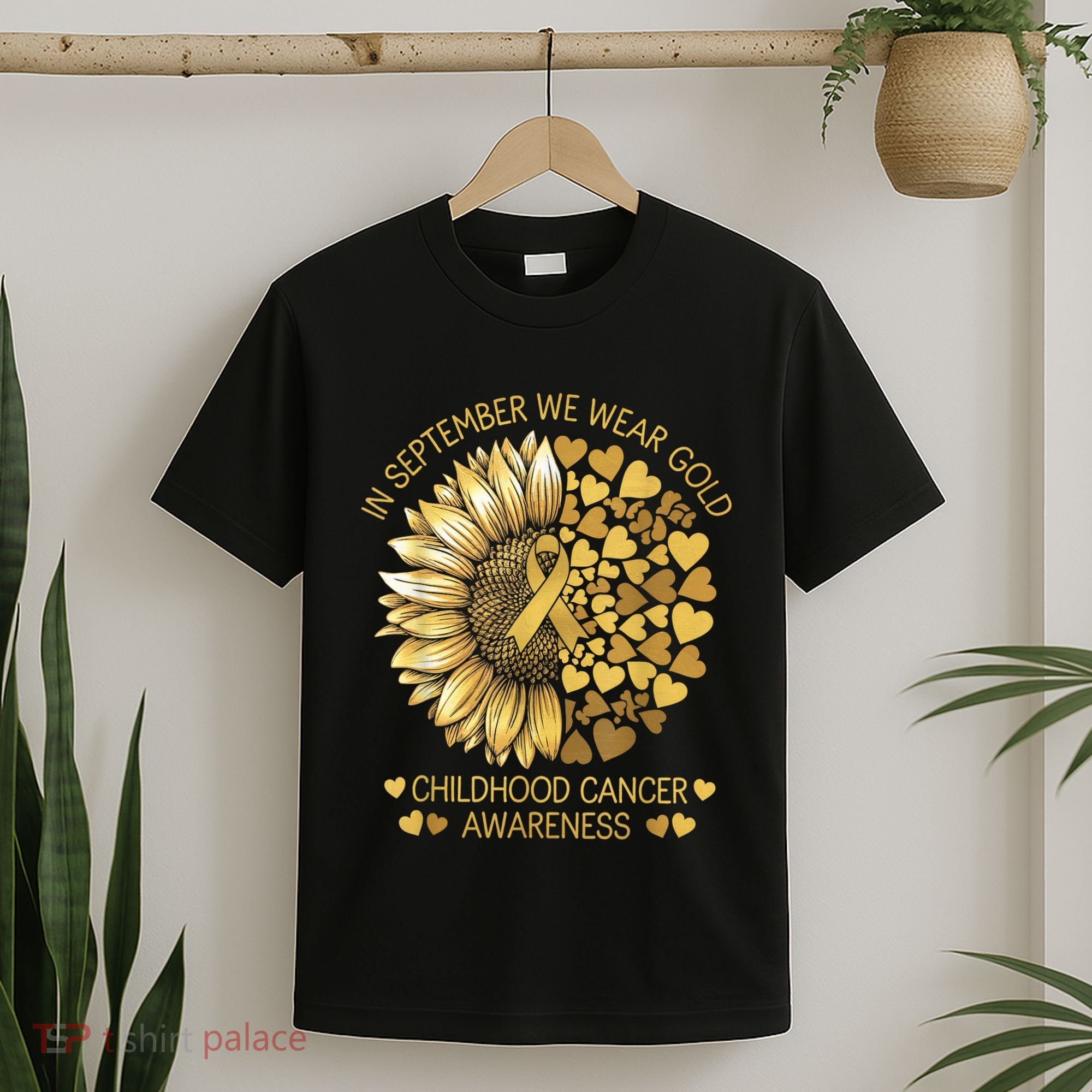 In September We Wear Gold Childhood Cancer Awareness T-Shirt
