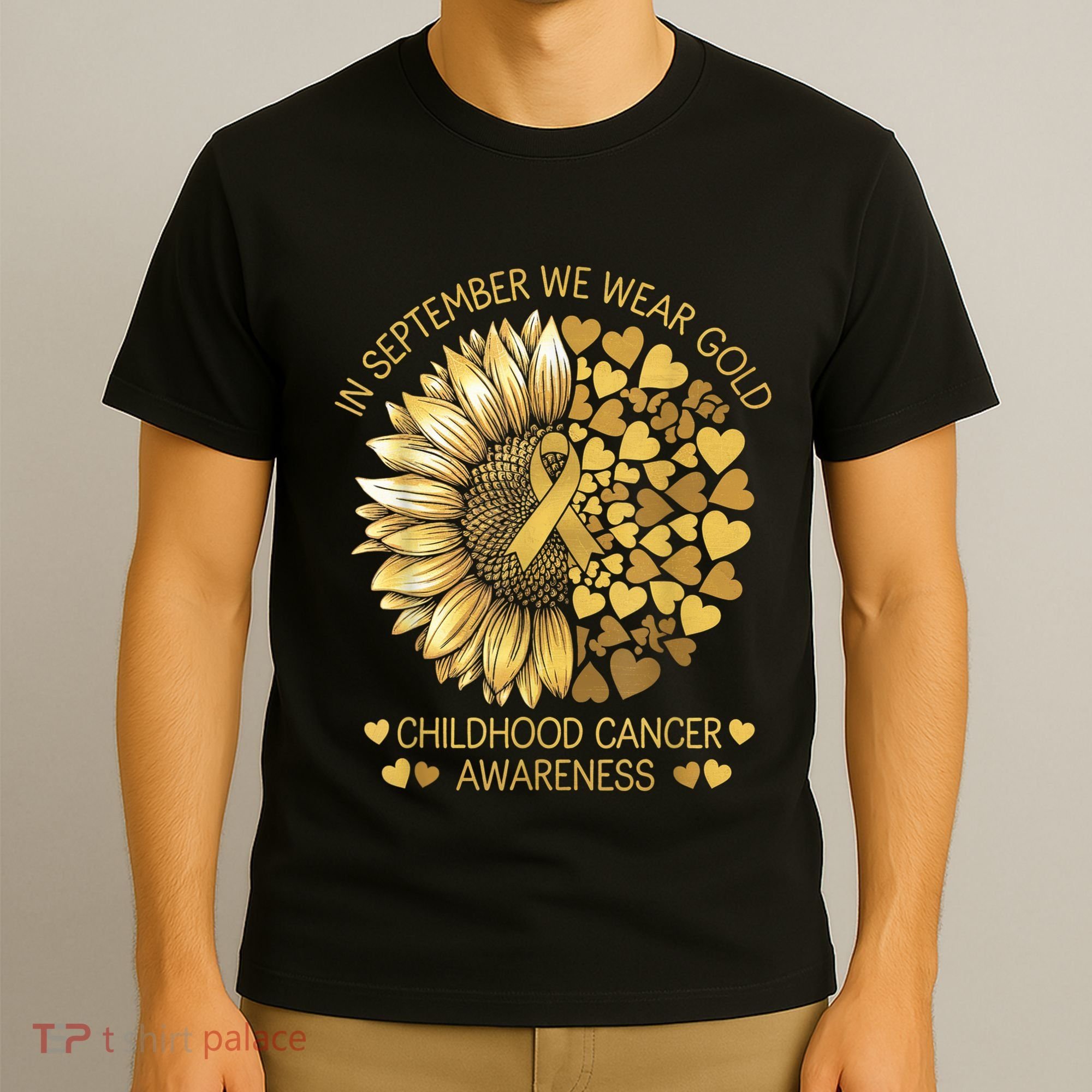 In September We Wear Gold Childhood Cancer Awareness T-Shirt