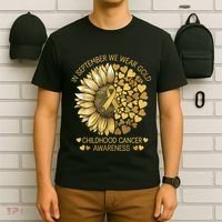 In September We Wear Gold Childhood Cancer Awareness T-Shirt thumb 6