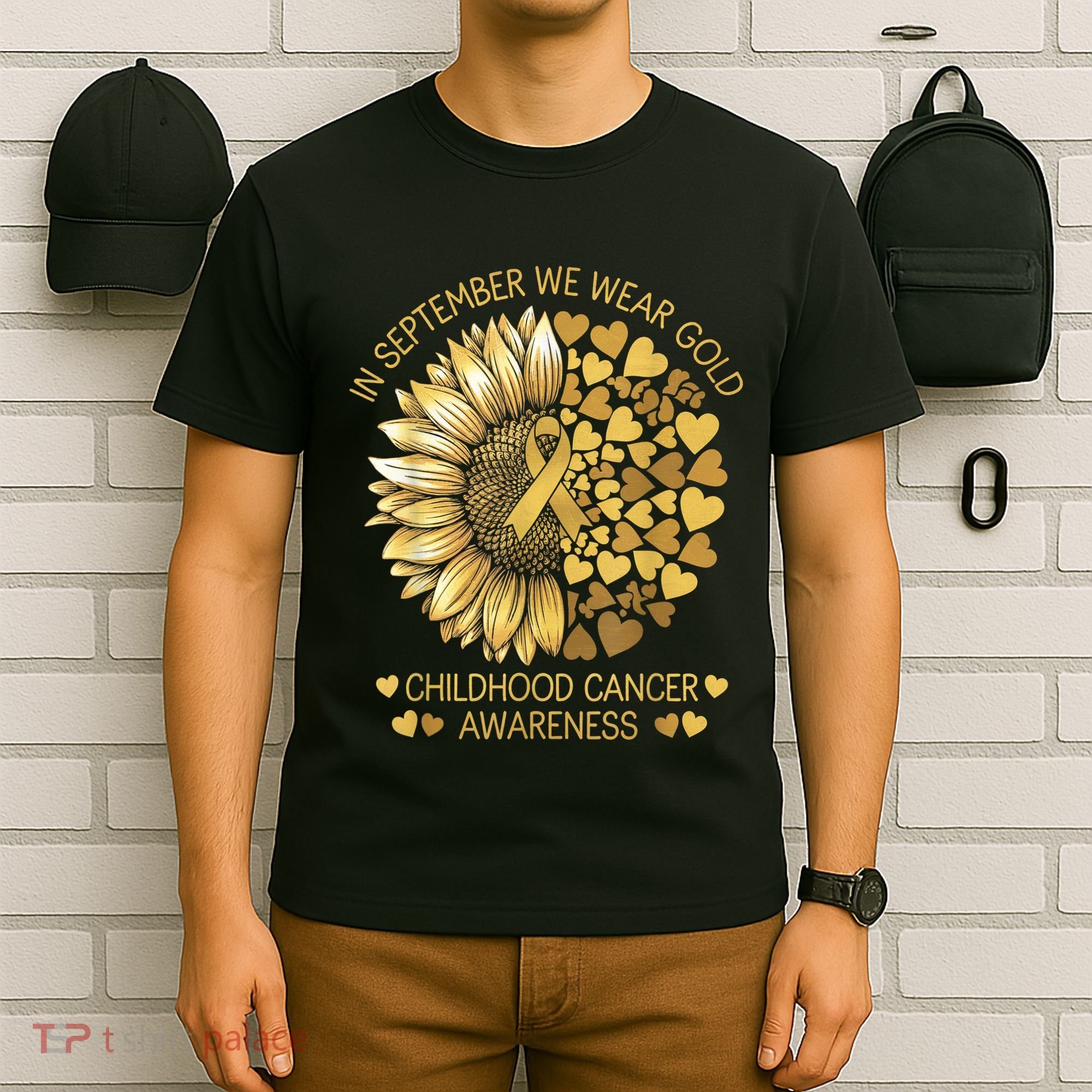 In September We Wear Gold Childhood Cancer Awareness T-Shirt