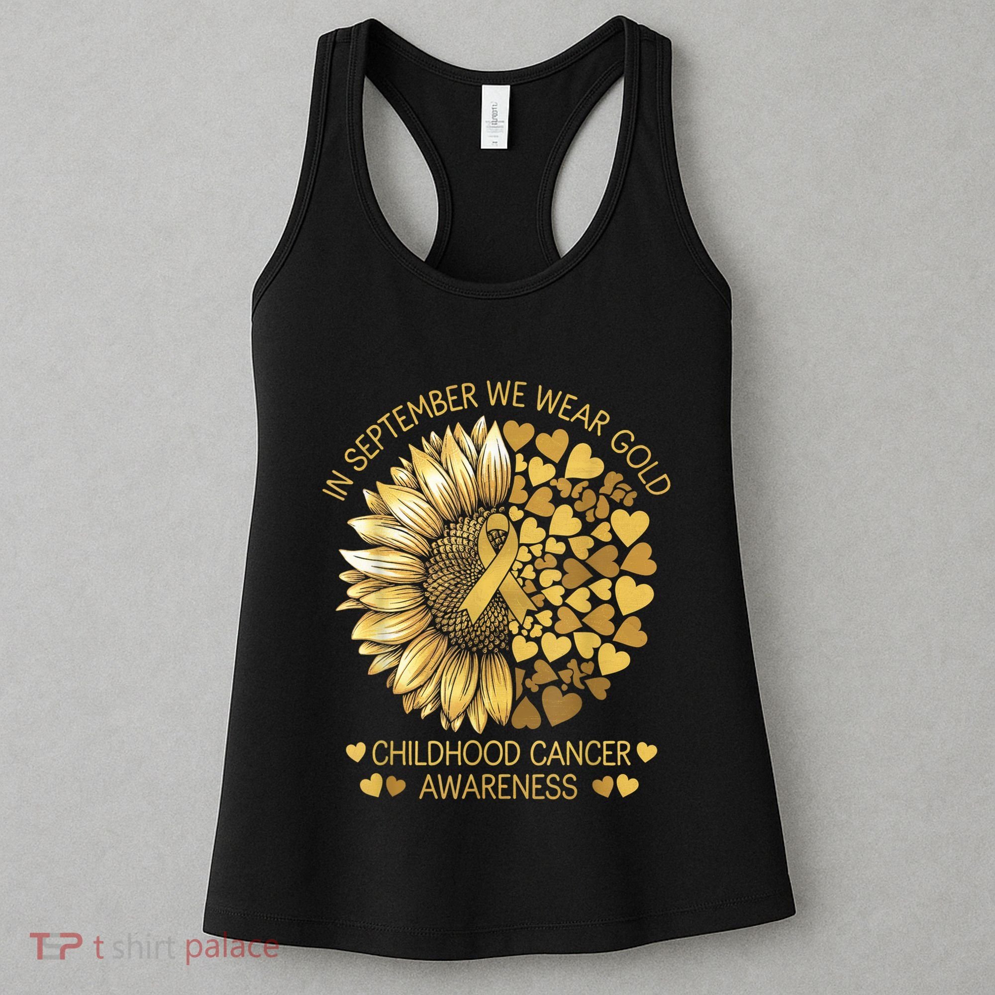 In September We Wear Gold Childhood Cancer Awareness Women's Tank Top