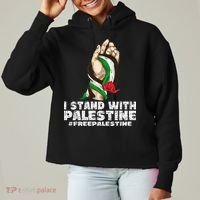 I Stand With Palestine For Their Freedom Free Palestine Ladies Heavyweight Boxy Pullover Hoodie thumb 0