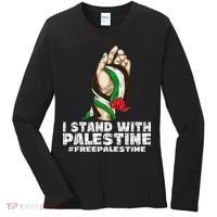 I Stand With Palestine For Their Freedom Free Palestine Women's Long Sleeve Shirt thumb 0