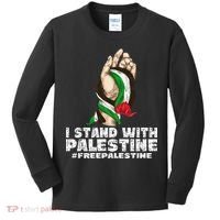 I Stand With Palestine For Their Freedom Free Palestine Kids Long Sleeve Shirt thumb 0