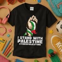 I Stand With Palestine For Their Freedom Free Palestine Kids T-Shirt thumb 3