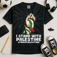 I Stand With Palestine For Their Freedom Free Palestine Kids Tie-Dye T-Shirt thumb 2