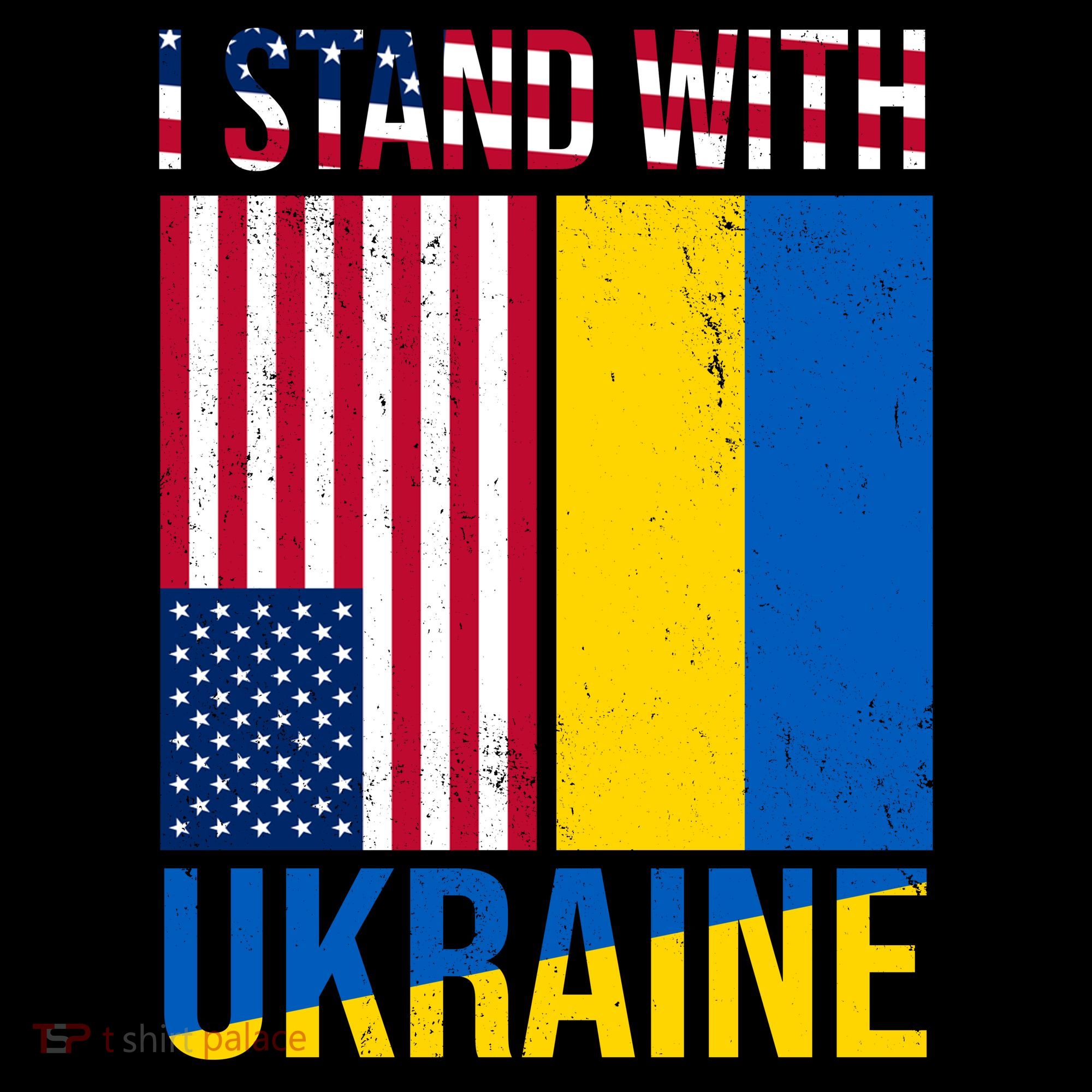 I Stand With Ukraine USA Flag Coffee Mug